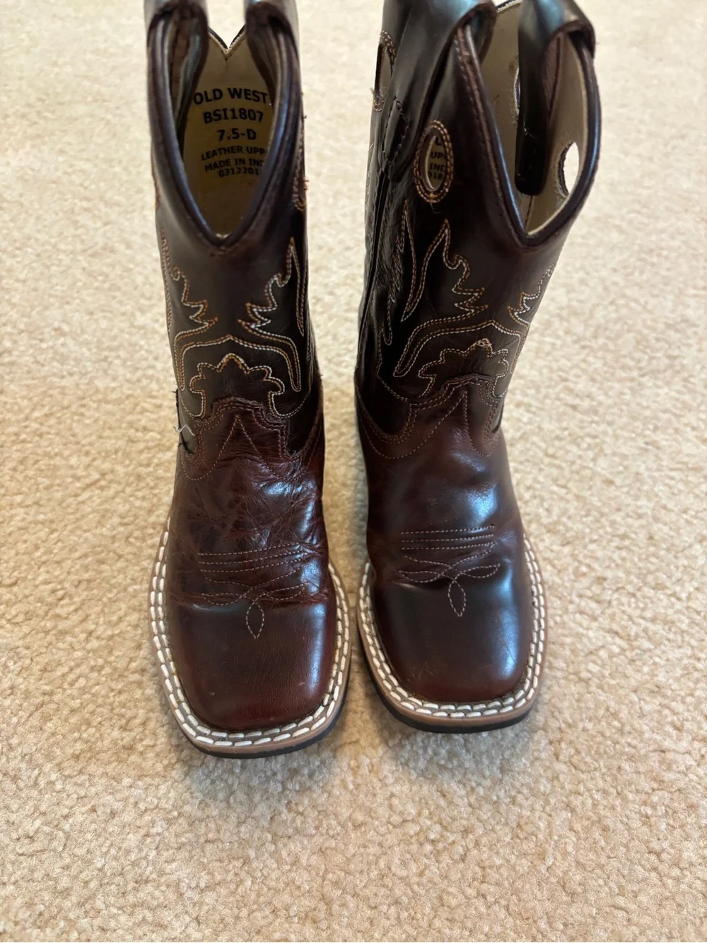 Old West Toddler Western Cowboy Boots Size 7.5